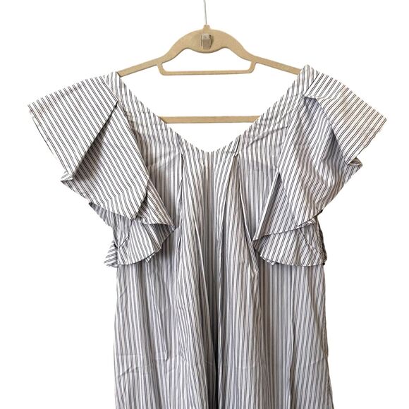 THREE GRACES LONDON‎ Striped Ruffle Midi Dress Sz 10 (US 6) - Picture 3 of 4